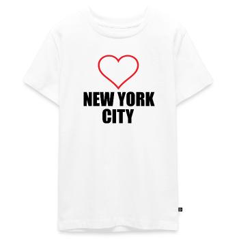New York - T-shirt Premium bio Ado - blanc - Devant - AI Model Teenager Male light (155cm)