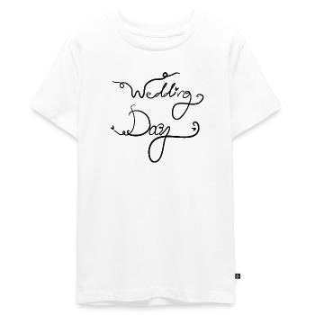 Texte du jour du mariage - T-shirt Premium bio Ado - blanc - Devant - AI Model Teenager Male light (155cm)