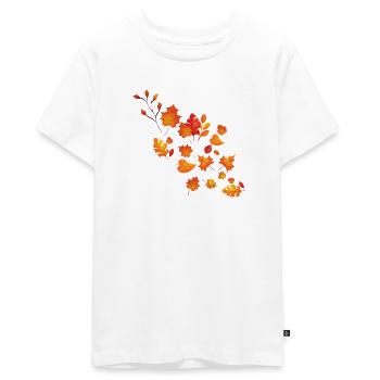 Bunte Herbst Blätter - Teenager Premium Bio T-Shirt - Weiß - Vorne - AI Model Teenager Male light (155cm)