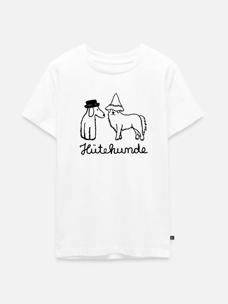 Hütehunde Hunde mit Hut - Teenager Premium Bio T-Shirt - Weiß