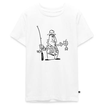 angeln witzig pech - Teenager Premium Bio T-Shirt - Weiß - Vorne - AI Model Teenager Male light (155cm)