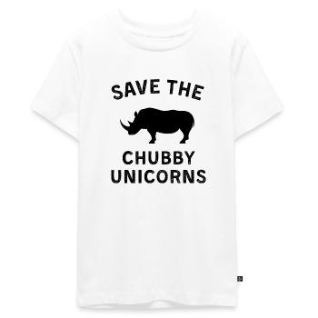 Save the chubby unicorn - T-shirt Premium bio Ado - blanc - Devant - AI Model Teenager Male light (155cm)