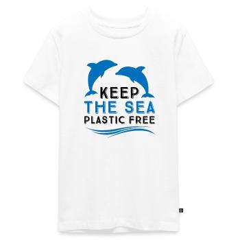 Marine pollution - Teenager Premium Organic T-Shirt - white - Front - AI Model Teenager Male light (155cm)