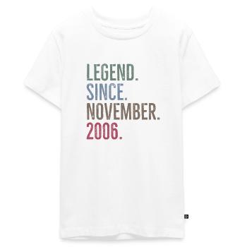 Legend Since November 2006 - Teenager Premium Organic T-Shirt - white - Front - AI Model Teenager Male light (155cm)