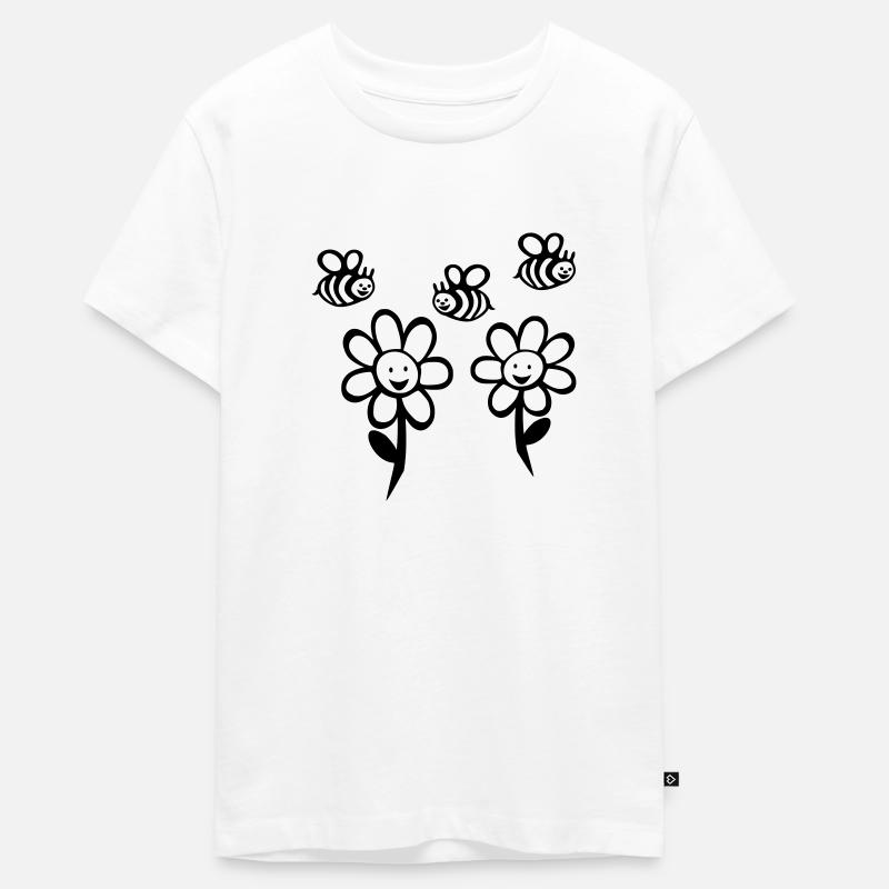 Abeilles et fleurs - T-shirt Premium bio Ado - blanc