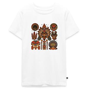 Traditionelles afrikanisches Design - Teenager Premium Bio T-Shirt - Weiß - Vorne - AI Model Teenager Male light (155cm)