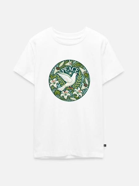 Friedenstaube - Teenager Premium Bio T-Shirt - Weiß