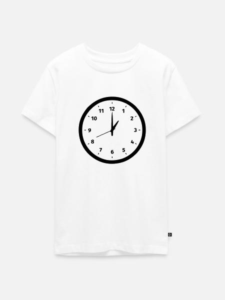 Uhr - Teenager Premium Bio T-Shirt - Weiß
