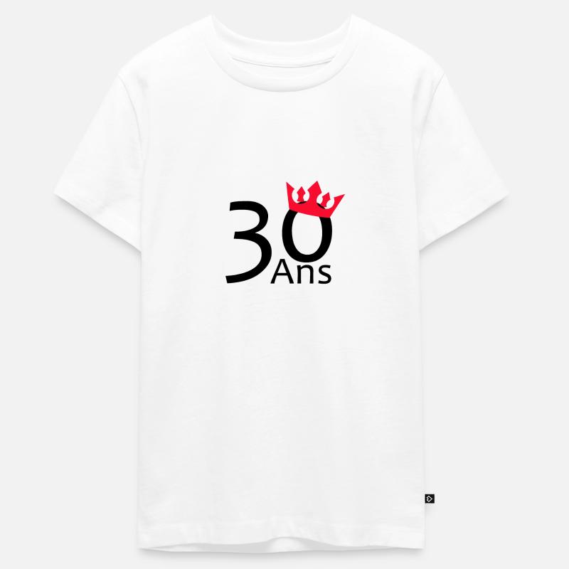 30 ans couronne - T-shirt Premium bio Ado - blanc