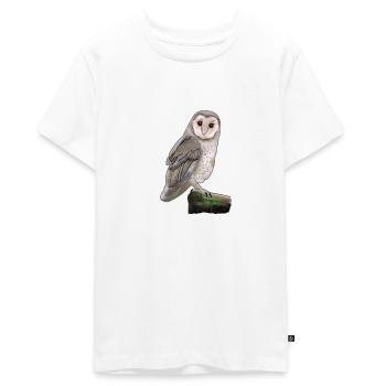 Eule - Teenager Premium Bio T-Shirt - Weiß - Vorne - AI Model Teenager Male light (155cm)