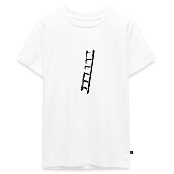 leiter schwarz - Teenager Premium Bio T-Shirt - Weiß - Vorne - AI Model Teenager Male light (155cm)