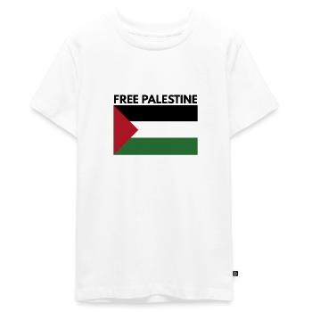 Free Palestine - Teenager Premium Organic T-Shirt - white - Front - AI Model Teenager Male light (155cm)