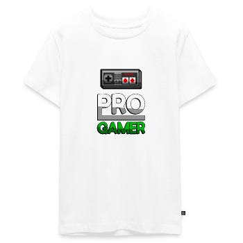 PRO GAMER (Grün) + NES Controller - Gaming - Teenager Premium Bio T-Shirt - Weiß - Vorne - AI Model Teenager Male light (155cm)