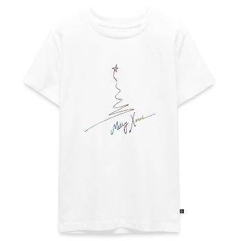 Glædelig jul jul jul jul ferie vinter julemanden nordisk - Teenager Premium økologisk T-shirt - hvid - Foran - AI Model Teenager Male light (155cm)