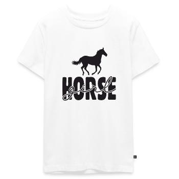 Horse Girl - Teenager Premium Bio T-Shirt - Weiß - Vorne - AI Model Teenager Male light (155cm)