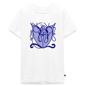 Leckende Kätzchen. Unbeschwertheit & Niedlichkeit - Teenager Premium Bio T-Shirt - Weiß - Vorne - AI Model Teenager Male light (155cm)