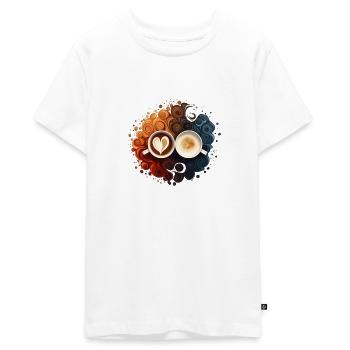 Kaffeezeit - Design für jeden Kaffeegenuss - Teenager Premium Bio T-Shirt - Weiß - Vorne - AI Model Teenager Male light (155cm)