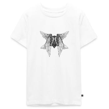 geflügelte Dreizack der Ukraine mit der Kontur - Teenager Premium Bio T-Shirt - Weiß - Vorne - AI Model Teenager Male light (155cm)