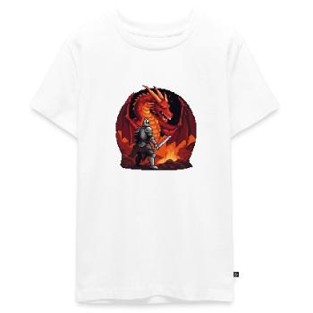 Dragon's Lair Showdown - Teenager Premium Organic T-Shirt - white - Front - AI Model Teenager Male light (155cm)