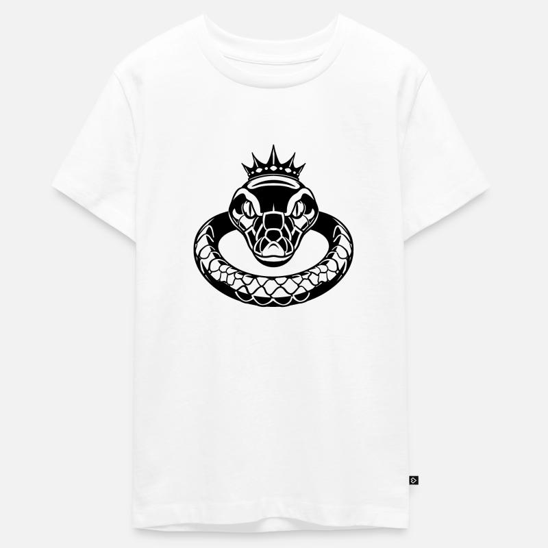 Eleganz der königlichen Python - Teenager Premium Bio T-Shirt - Weiß