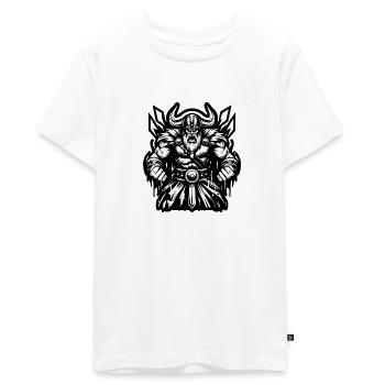 Mächtiger Wikingerkrieger Version 2 - Teenager Premium Bio T-Shirt - Weiß - Vorne - AI Model Teenager Male light (155cm)