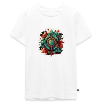 Beautiful Mathematical Architectural Construct - Teenager Premium Organic T-Shirt - white - Front - AI Model Teenager Male light (155cm)
