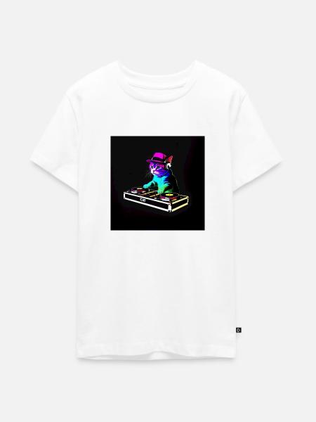 DJ Chat Scratch - Teenager Premium Bio T-Shirt - Weiß