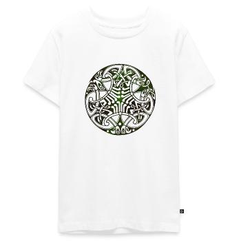 Cercles celtiques, coins, échantillons, symboles gothiques - T-shirt Premium bio Ado - blanc - Devant - AI Model Teenager Male light (155cm)