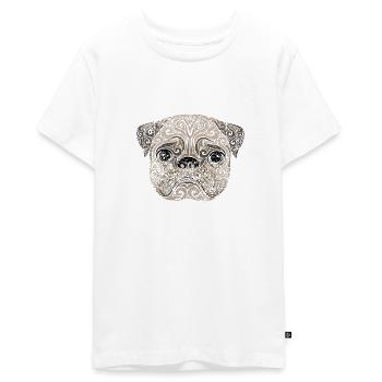 Carlin tourbillonnant (couleur) - T-shirt Premium bio Ado - blanc - Devant - AI Model Teenager Male light (155cm)