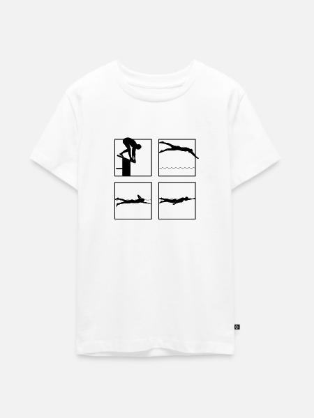 Schwimmen kraulen - Teenager Premium Bio T-Shirt - Weiß