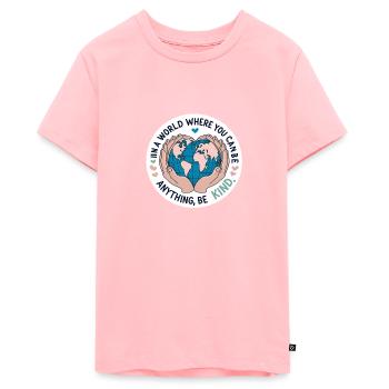 Be Kind World Compassion et unité sincères - T-shirt Premium bio Ado - rose - Devant