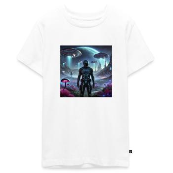 E1CC0E74 D88B 4DC4 8536 7E3A219B2F19 - Teenager Premium Bio T-Shirt - Weiß - Vorne - AI Model Teenager Male light (155cm)