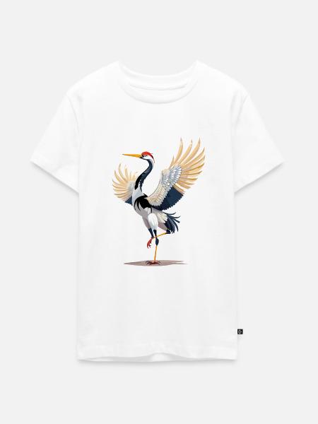 Tanz des Kranichs - Teenager Premium Bio T-Shirt - Weiß