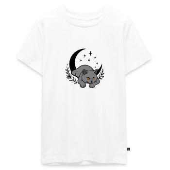 Nachtkatze - Teenager Premium Bio T-Shirt - Weiß - Vorne - AI Model Teenager Male light (155cm)