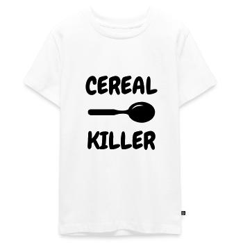 Cereal Killer - Humor - Funny - Joke - Friend - Teenager Premium Bio T-Shirt - Weiß - Vorne - AI Model Teenager Male light (155cm)