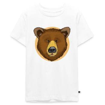 Bear's head for young and old - Teenager Premium Organic T-Shirt - white - Front - AI Model Teenager Male light (155cm)