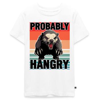Honey Badger Probably Hangry - Teenager Premium Organic T-Shirt - white - Front - AI Model Teenager Male light (155cm)
