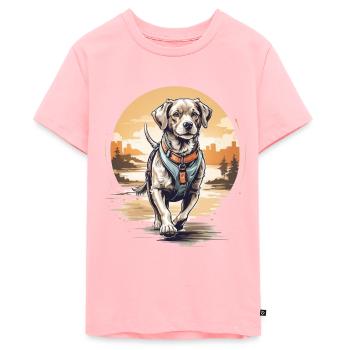 Logo de chien - T-shirt Premium bio Ado - rose - Devant