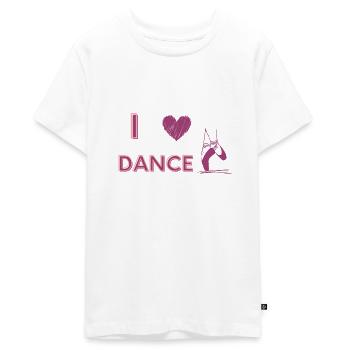 J’AIME LA DANSE - T-shirt Premium bio Ado - blanc - Devant - AI Model Teenager Male light (155cm)