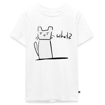 Katze verwirrt süß tier - Teenager Premium Bio T-Shirt - Weiß - Vorne - AI Model Teenager Male light (155cm)