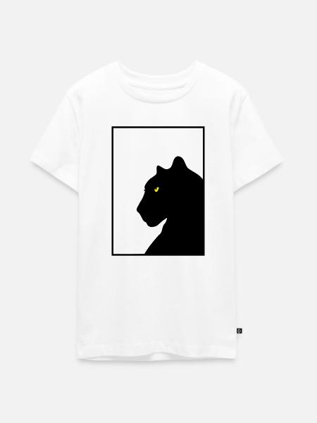 Panther black frame - Teenager Premium Bio T-Shirt - Weiß