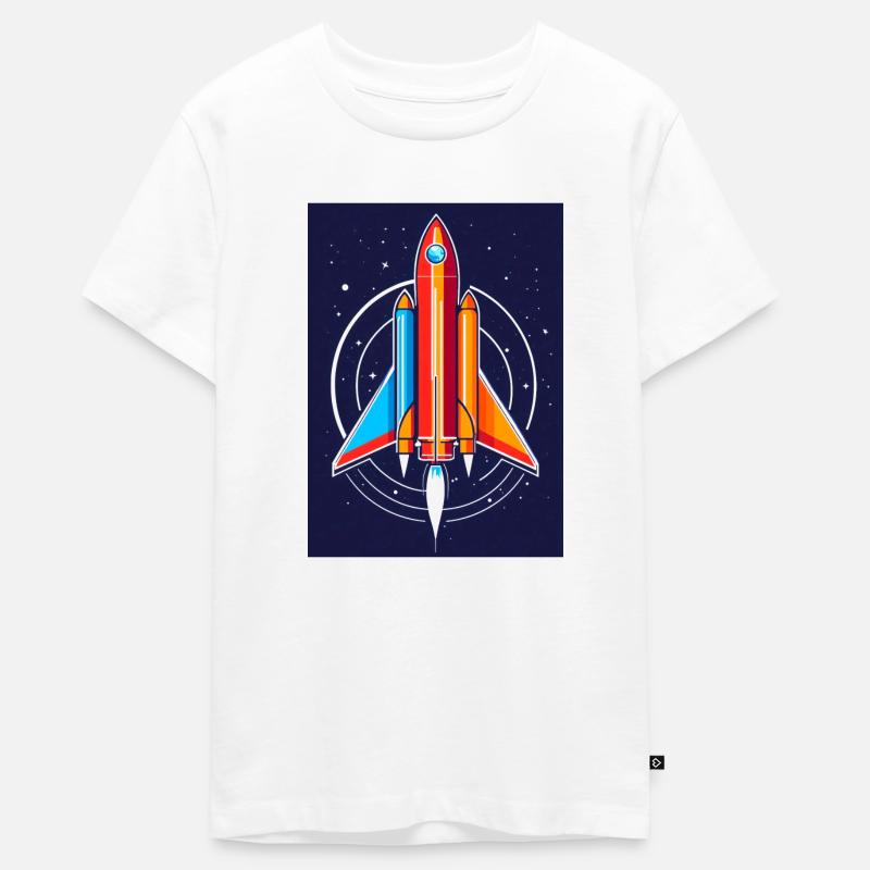 Fusée conquête spatiale - T-shirt Premium bio Ado - blanc