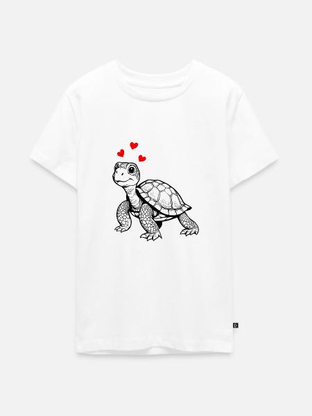 Schildkröte - Teenager Premium Bio T-Shirt - Weiß