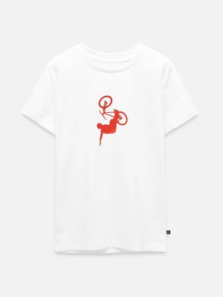 Mountainbiking Trail - Teenager Premium Bio T-Shirt - Weiß