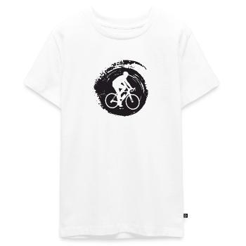 Cycliste à vélo - T-shirt Premium bio Ado - blanc - Devant - AI Model Teenager Male light (155cm)