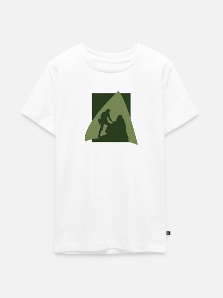 Kletterer Alpen Kletterwand - Teenager Premium Bio T-Shirt - Weiß