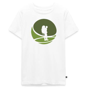 Wandern Backpacker Wanderer - Teenager Premium Bio T-Shirt - Weiß - Vorne - AI Model Teenager Male light (155cm)