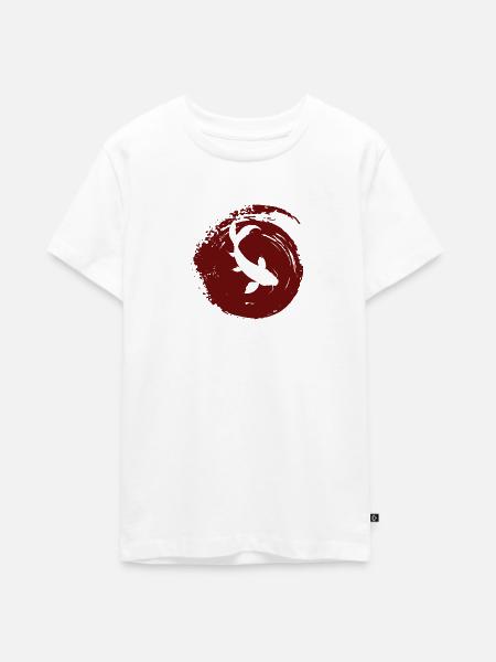 Koi Fischkopf Japan - Teenager Premium Bio T-Shirt - Weiß