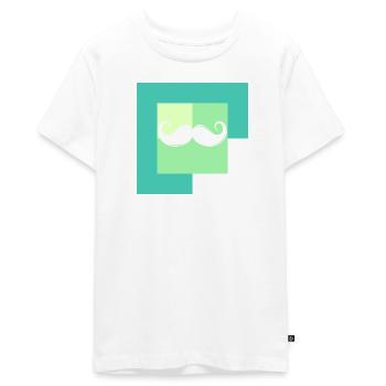 Moustache Gentleman Poils du visage - T-shirt Premium bio Ado - blanc - Devant - AI Model Teenager Male light (155cm)