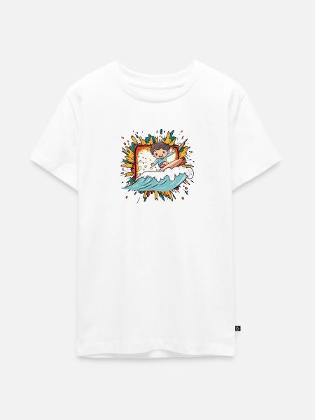 Surfer Surfen - Teenager Premium Bio T-Shirt - Weiß